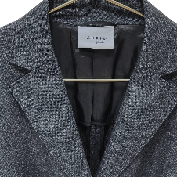 Akris Punto Charcoal Gray Three-Button Wool Blazer Women's Size 10 - Picture 7 of 15